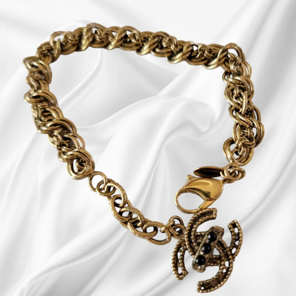 CHANEL | 2011 Fall 24k Gold Plated CC Charm Bracelet - Picture 9 of 11